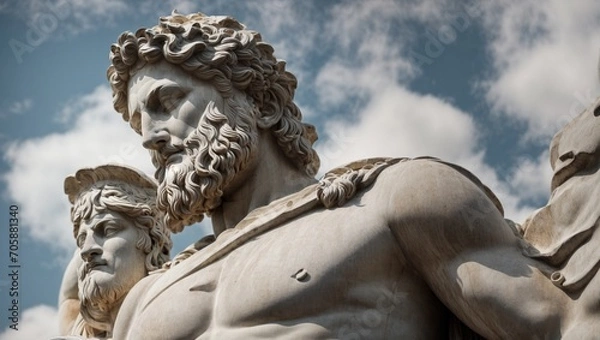 Fototapeta Stoic Essence in Sculpture: A Philosophical Illustration of Stoicism and Wisdom, Stoicism, Generative Al