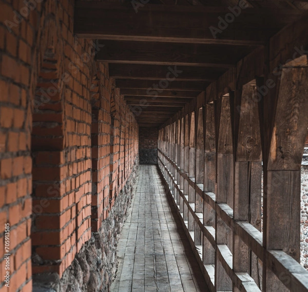 Fototapeta View inside an old style house