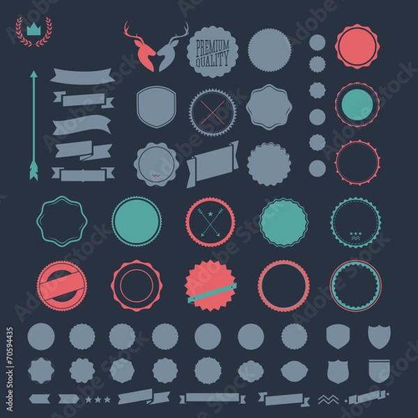 Obraz elements for creating retro vintage logo, label, sign