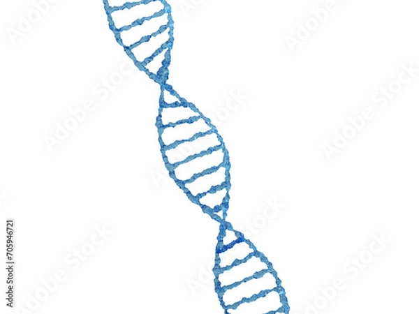 Fototapeta DNA structure on transparent background. 3d render. Molecule, structure, spiral dna for biomedical, health, chemistry design. 3D style DNA chromosome concept. Science technology. PNG