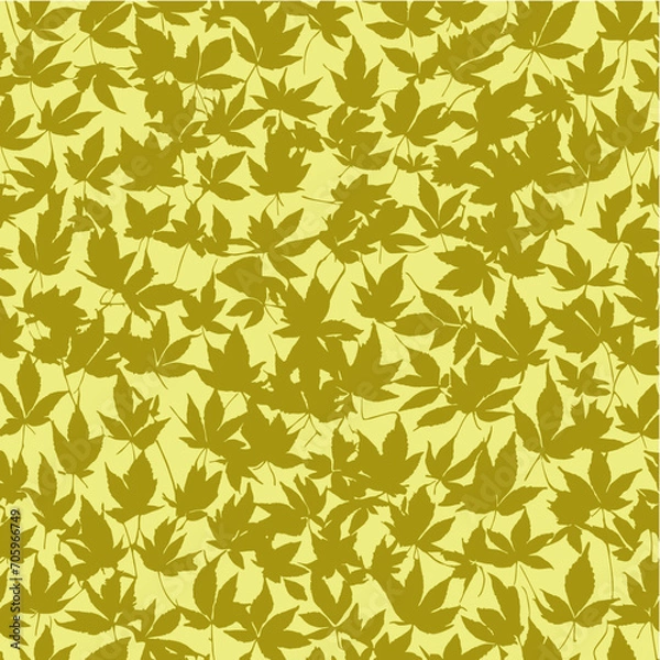 Fototapeta Seamless pattern with leaves, hemp
