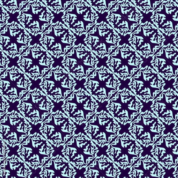 Fototapeta Seamless blue ornament vector pattern