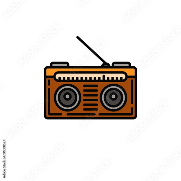 Obraz Original vector illustration. The contour icon of the radio receiver. A design element.