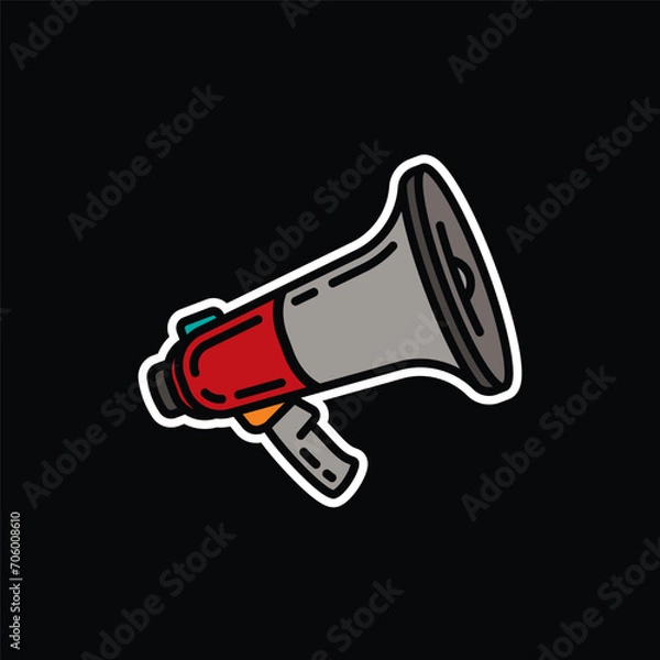 Fototapeta Original vector illustration. The contour icon of the speaker. A design element.