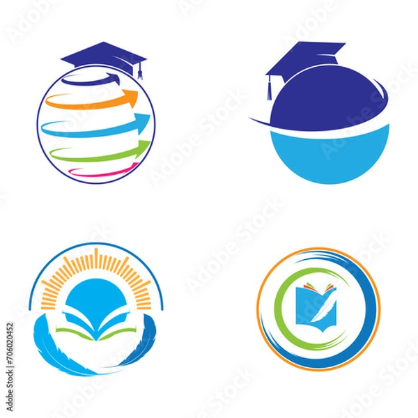 Obraz world education logo design vector graphic icon.