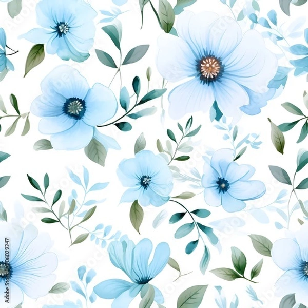 Obraz Seamless patterns featuring flowers, leaves, and botanical elements ,Simple and minimalistic patterns