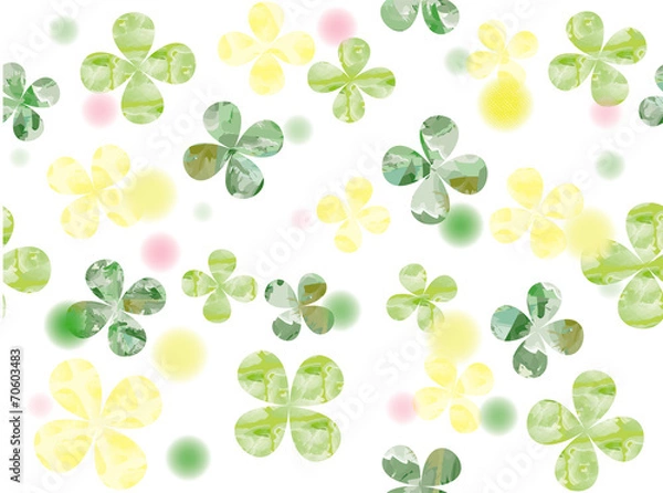 Obraz バック水彩クローバー