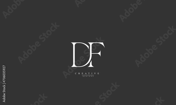 Obraz Alphabet letters Initials Monogram logo DF FD D F