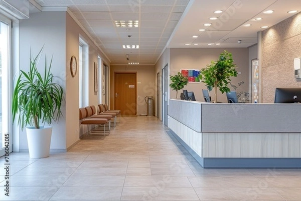 Obraz reception in a modern medical centre