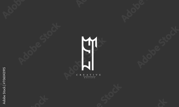 Fototapeta Alphabet letters Initials Monogram logo ET TE E T