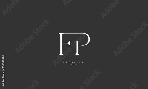 Obraz Alphabet letters Initials Monogram logo FP PF F P