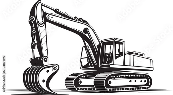 Obraz Backhoe Excavator Illustration