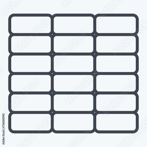 Fototapeta Icon Wall. related to Building Material symbol. line style. simple design editable. simple illustration