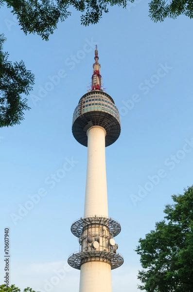 Obraz Wieża N seul w namsan park korea południowa