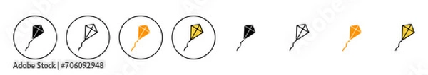 Fototapeta Kite icon set vector. kite sign and symbol