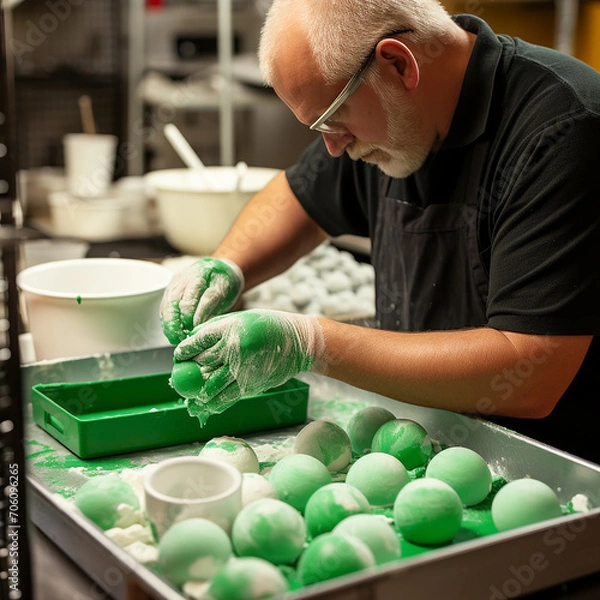 Obraz Handmaking Green, St. Patrick's Day Soaps, Bath Bombs