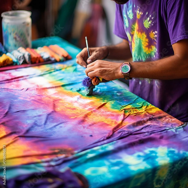 Obraz Handmaking Tie Dye Fabric