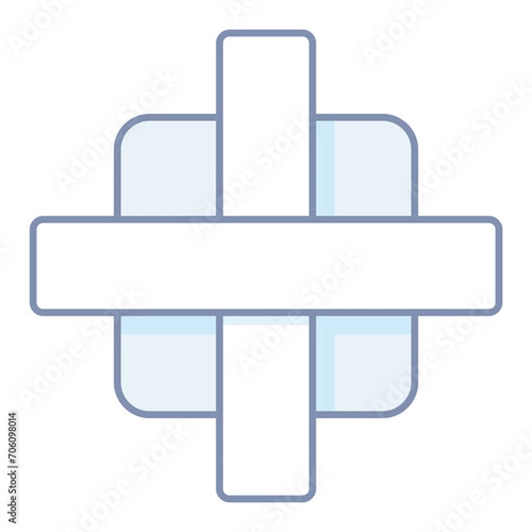 Fototapeta テープで貼られたガーゼのシンプルなイラスト素材