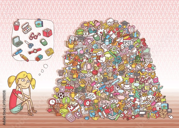 Obraz Find Objects Visual Game. Solution in hidden layer!