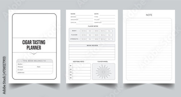 Obraz Editable Cigar Tasting Planner Kdp Interior printable template Design.