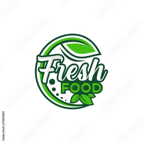 Obraz Fresh food logo design vector