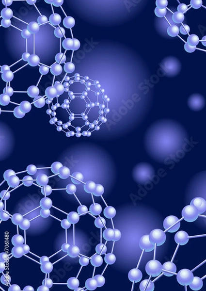 Fototapeta Blue_molecule_background