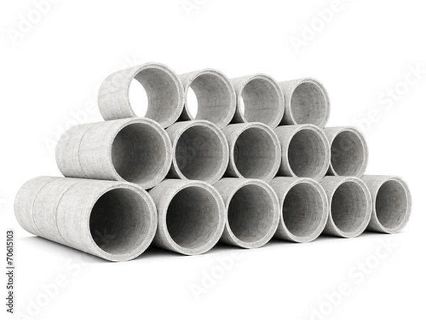 Obraz concrete pipes isolated