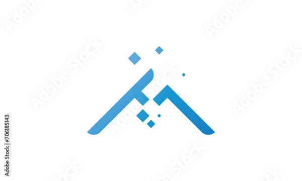 Obraz Modern Letter A digital Logo