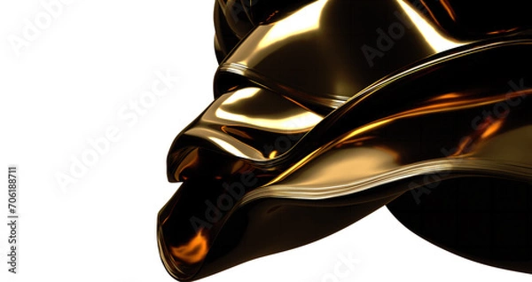 Fototapeta Golden Weave: Abstract 3D Gold Cloth Illustration with Intricate Patterns