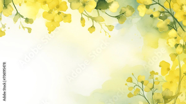 Obraz 美しい春の菜の花のバナー用背景イラスト