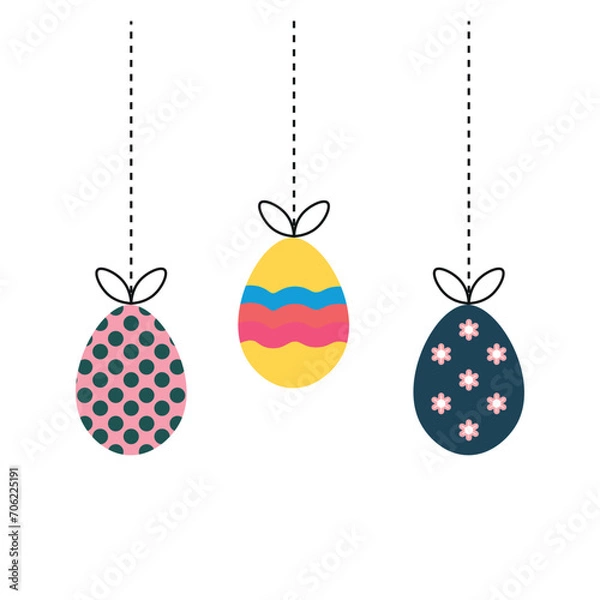 Fototapeta Hanging Easter Eggs