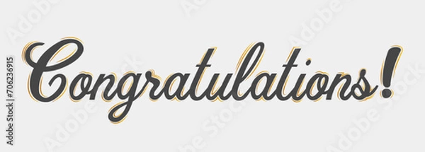 Obraz Black and gold congratulations text design vector