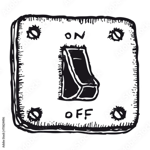 Fototapeta Hand drawn isolated electric switch