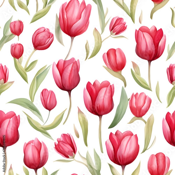 Fototapeta Watercolor Flower Seamless Pattern