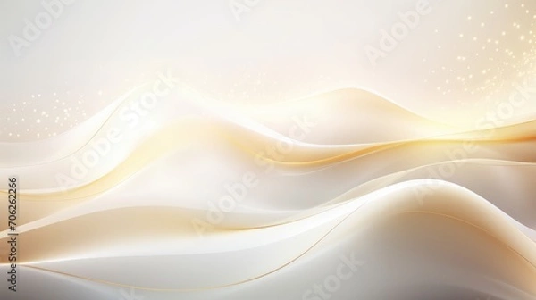 Obraz Luxury with golden curve light effect decoration and bokeh white background.