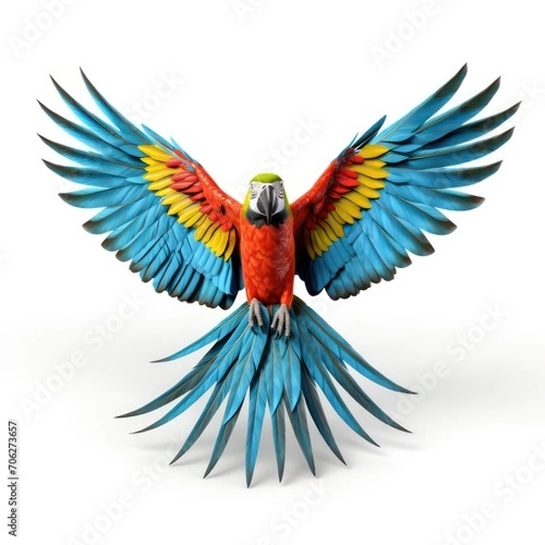 Obraz A colorful parrot with wings spread
