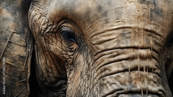 Obraz Close up of an elephant's face
