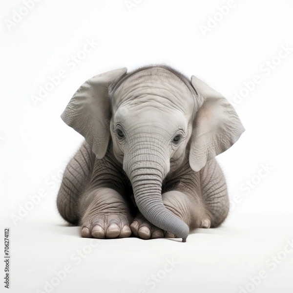 Obraz A baby elephant lying down