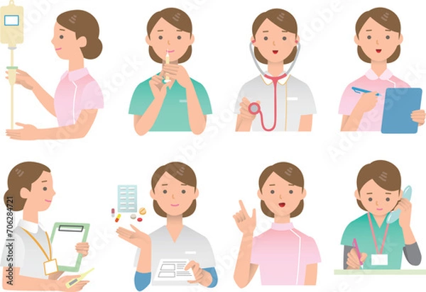 Obraz 女性医療従事者のセット