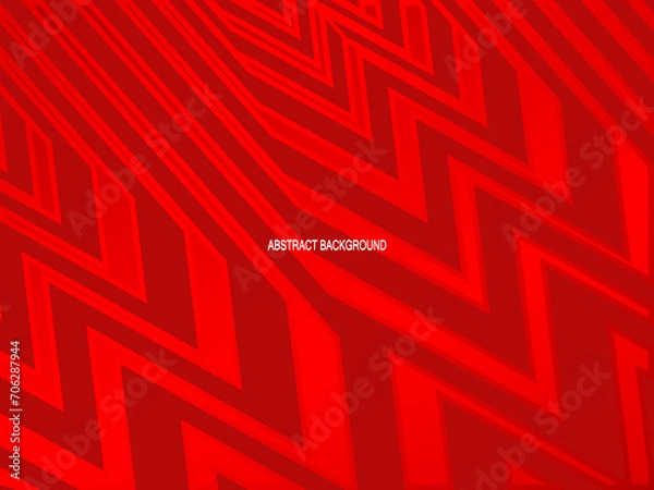 Fototapeta Red with a shiny modern geometric pattern. Red steel floor background.