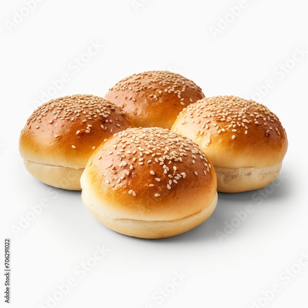 Fototapeta resh backed centre filled buns on transparent background created with Generative Ai