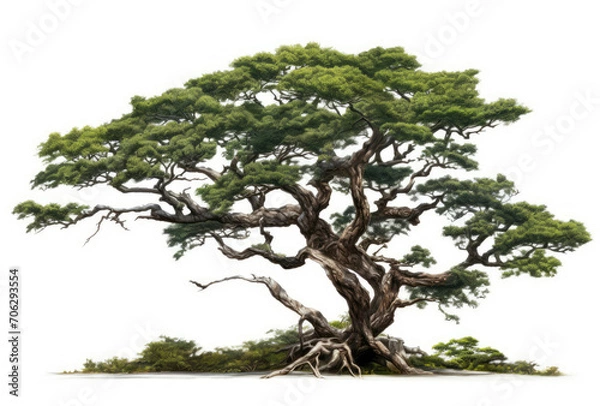 Fototapeta Majestic Oak Tree With Expansive Branches Standing Tall in a Picturesque Landscape