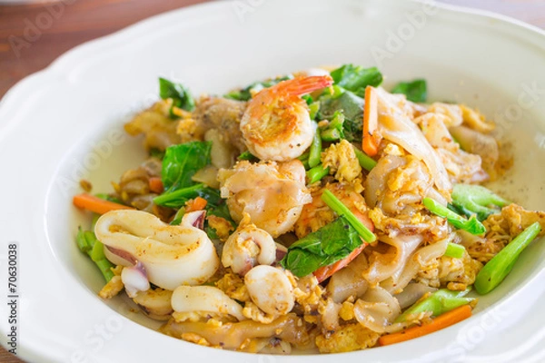 Fototapeta Fried Noodle with Seafood