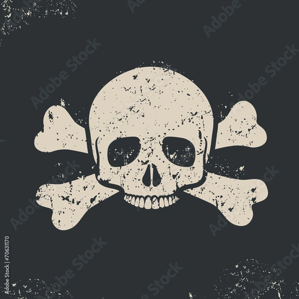 Fototapeta Grunge skull icon.