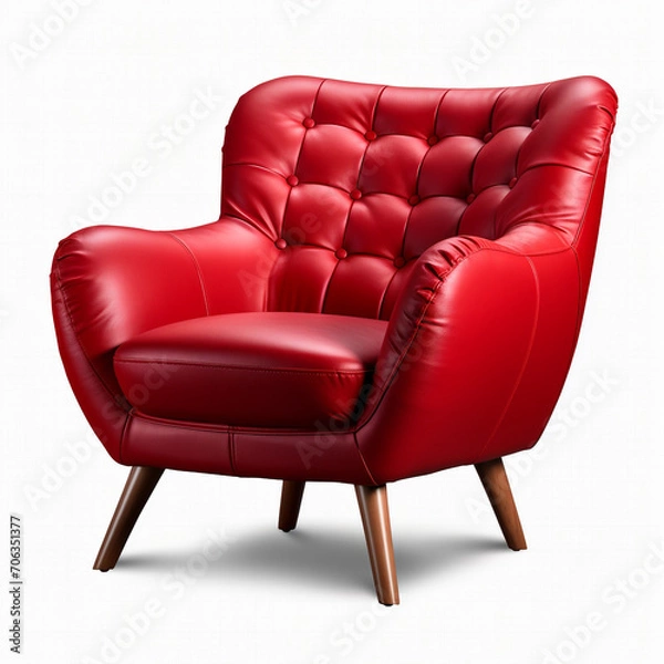 Obraz photography of a red armchair isolated on a transparent background created with Generative Ai