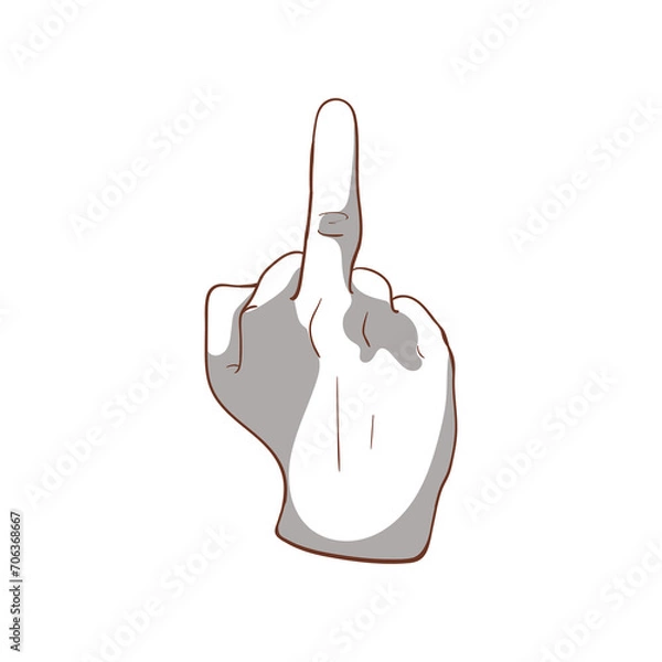 Obraz Hands gestures vector cartoon illustration 