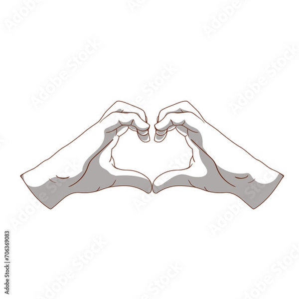 Fototapeta Hands gestures vector cartoon illustration 