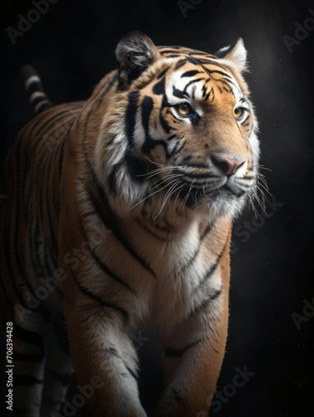 Fototapeta Tiger Roaming Studio Scene