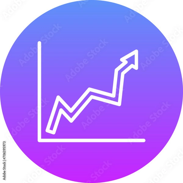 Fototapeta Upward Trend in Graph Icon