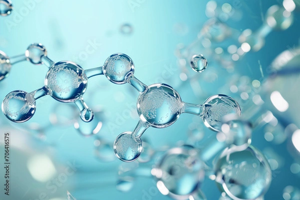 Fototapeta Molecular structure.  Abstract background with molecules.